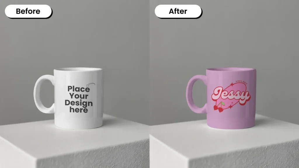 On a stand mug mockups