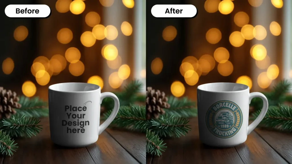 Mug with Chestnuts and Decorations