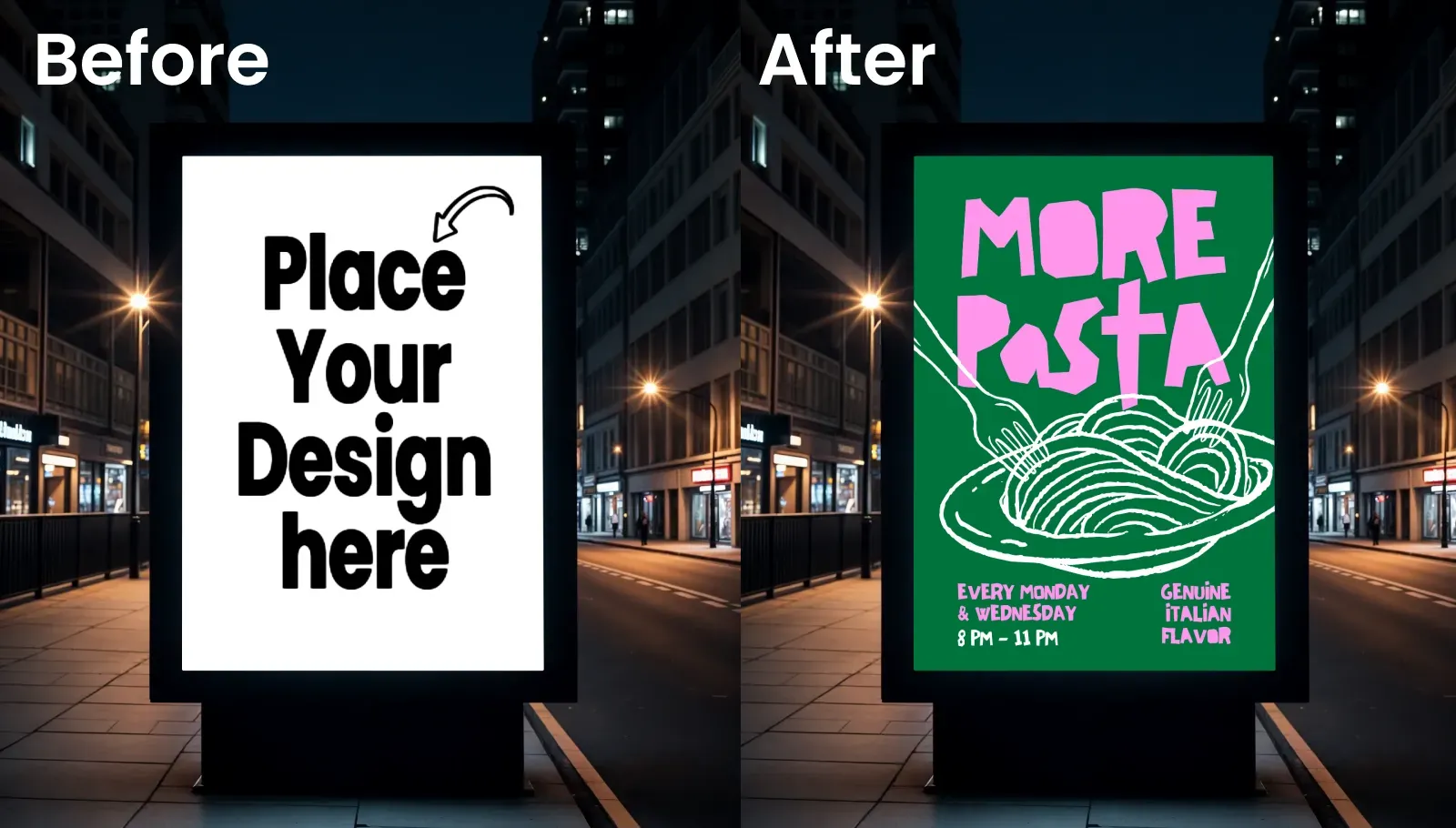 Nighttime Billboard Mockup