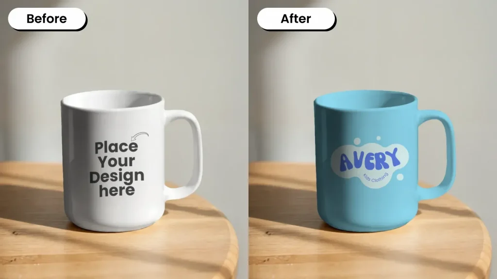 On the table mug mockups