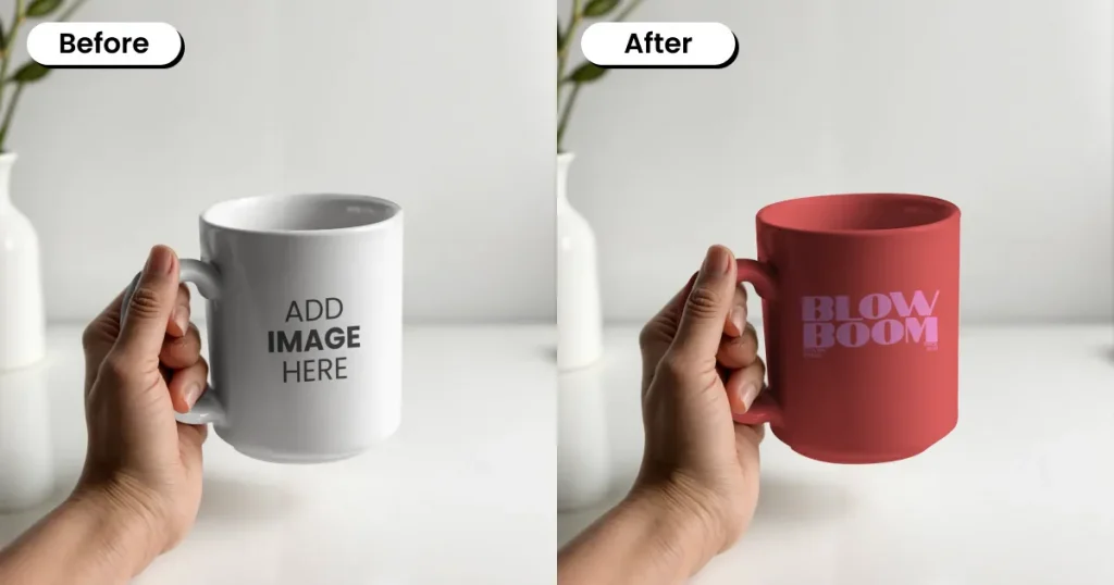 One-handed mug mockup