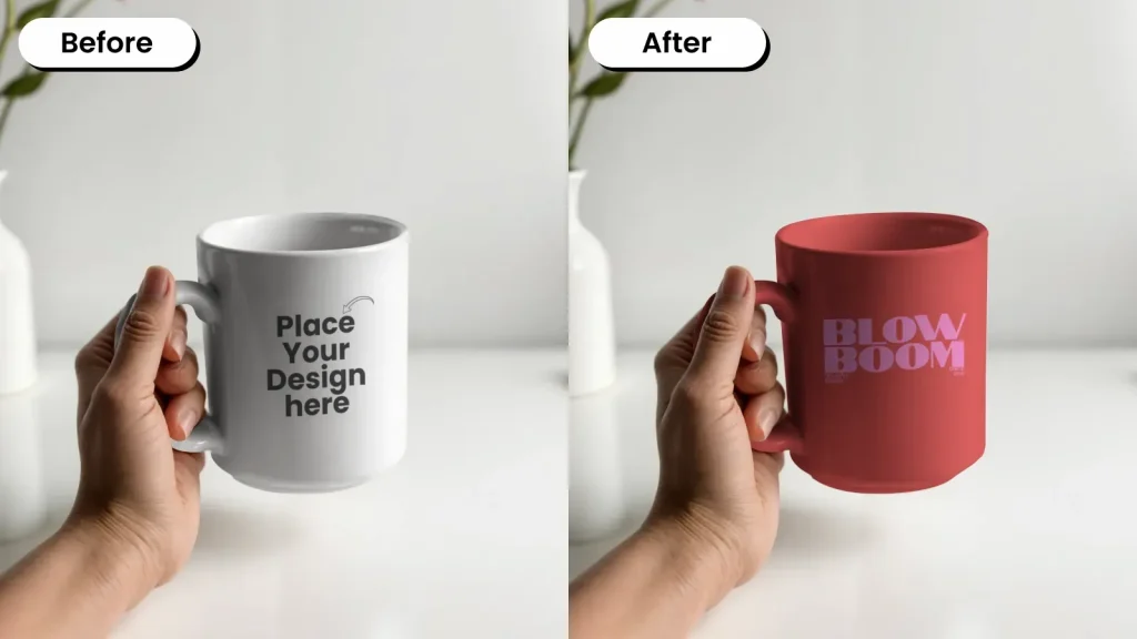 One-handed mug mockup