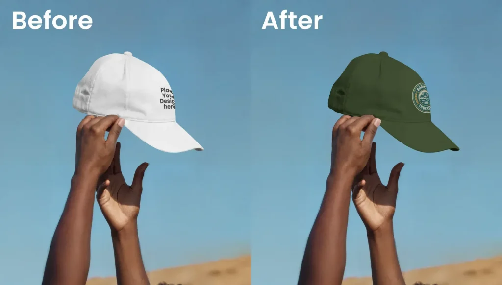 Person catching a cap