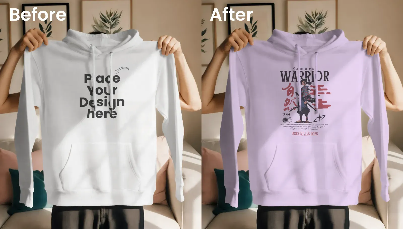 Pull up hoodie mockup