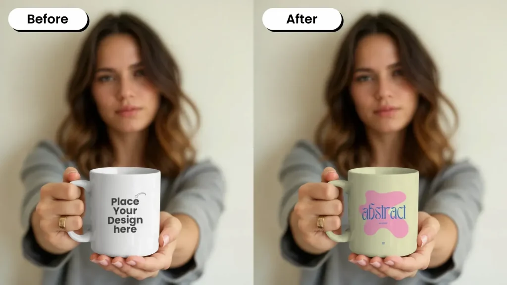 Person offering their mug