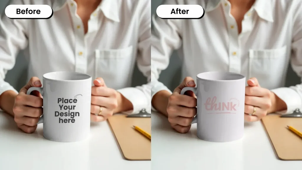 Person sitting with a mug