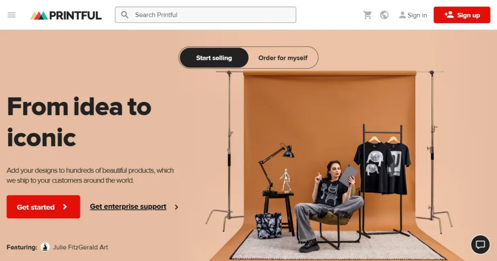 printful printify alternative landing page