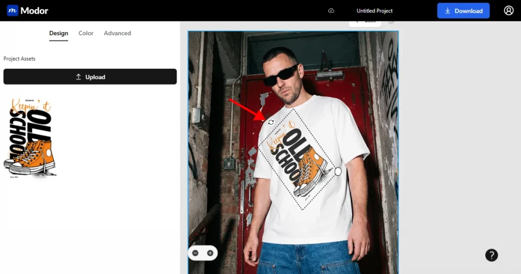 rotate, resize, and reposition the t-shirt design