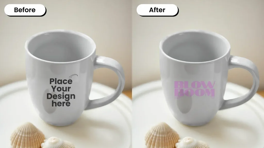 Sea shells mug mockups