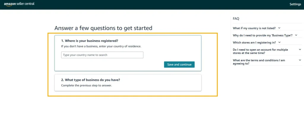 Amazon Seller Central basic information questions