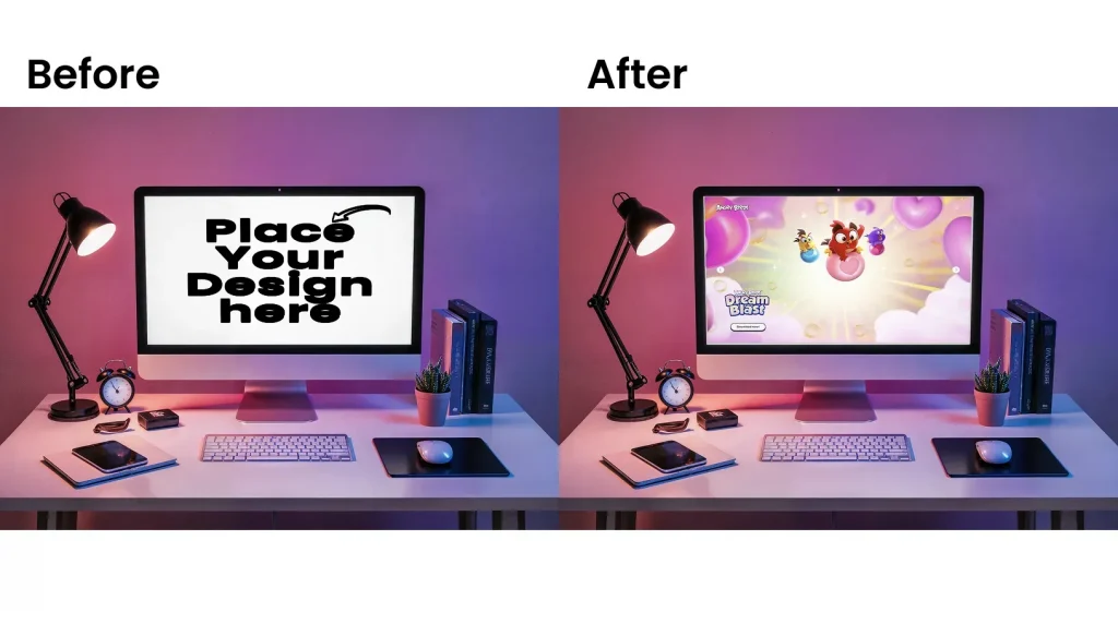 Social media iMac mockup