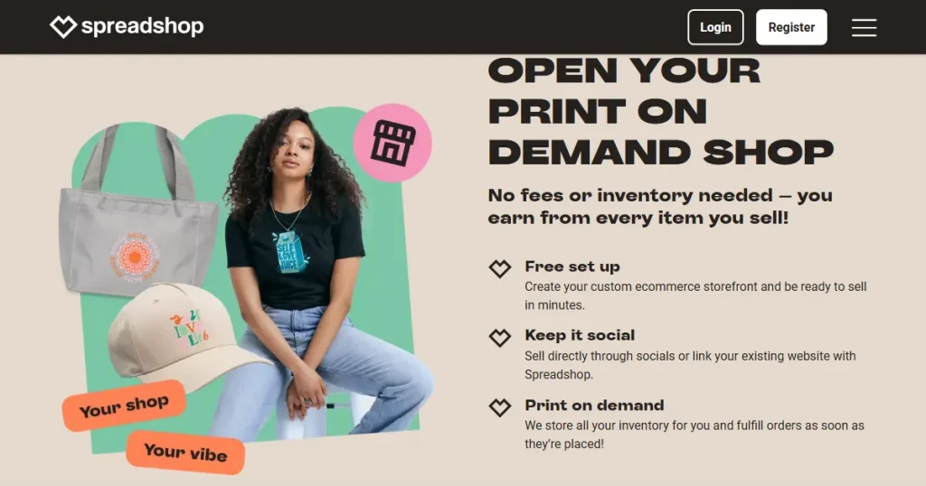 spreadshop features page