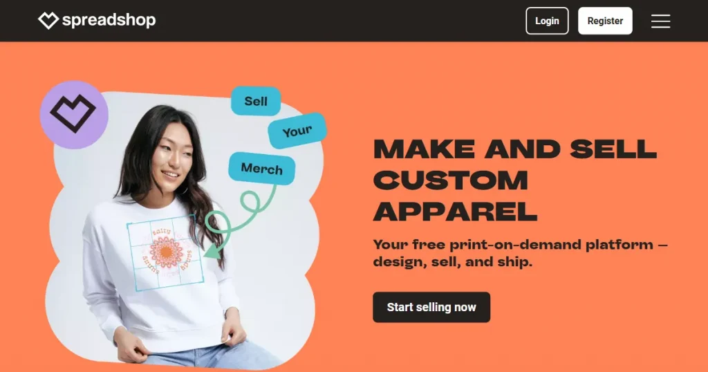 spreadshop printify alternative landing page