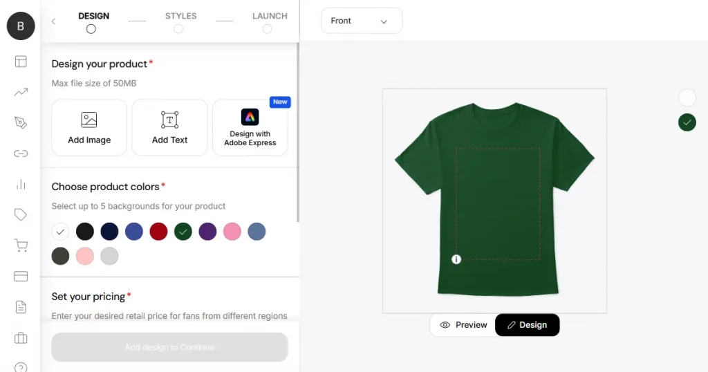 spring dashboard page