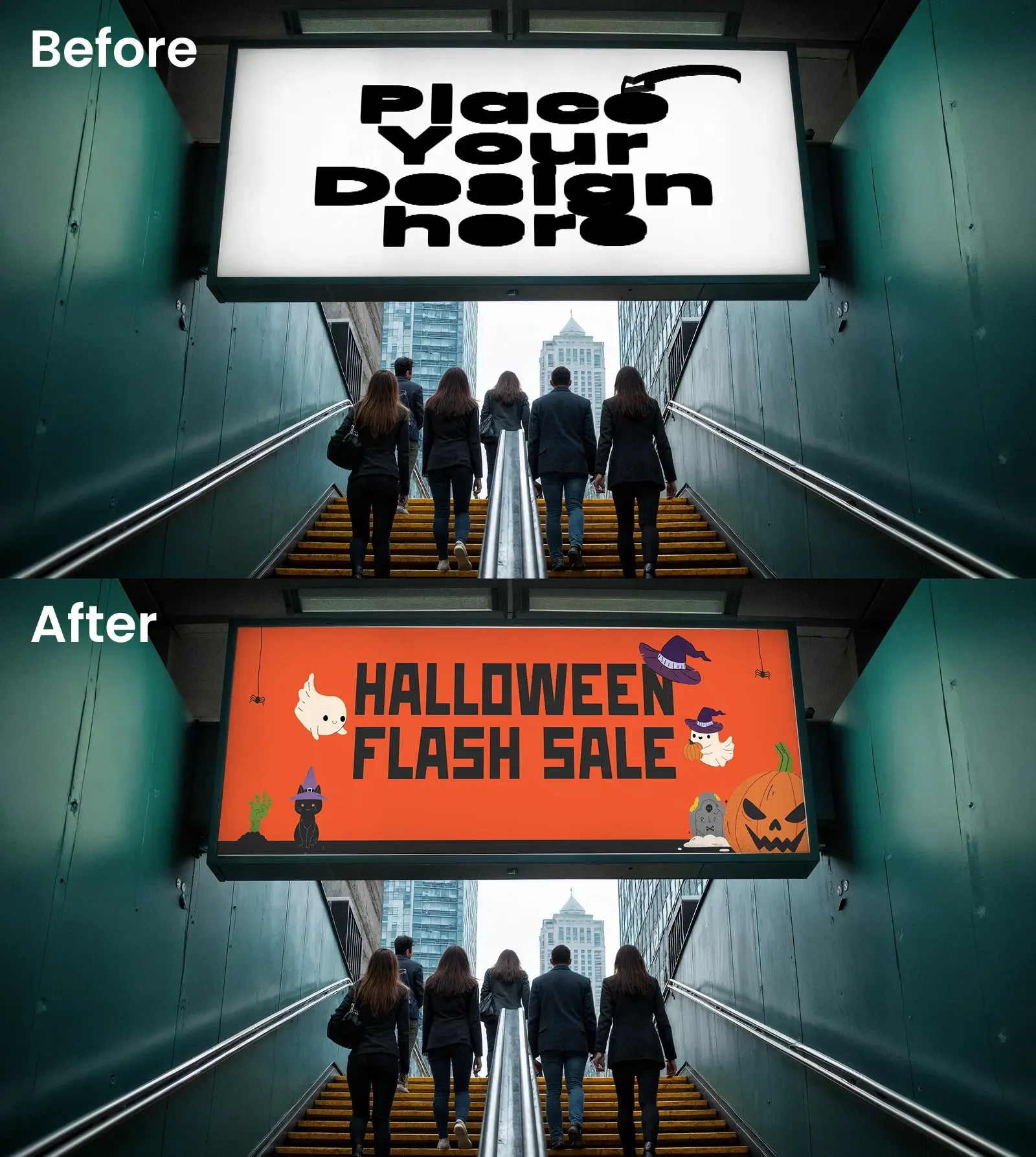 Staircase Billboard Mockup