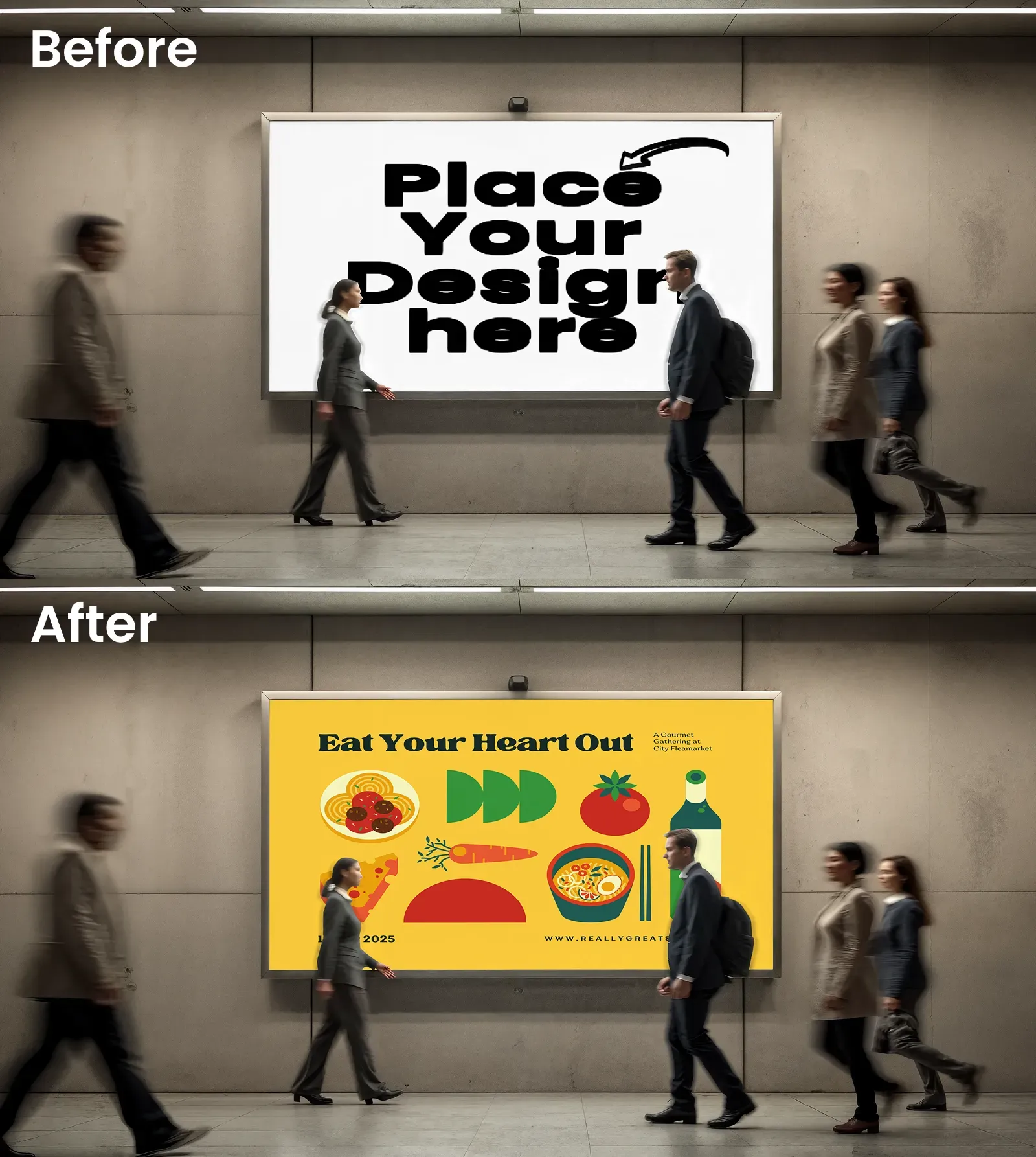 Subway Billboard Mockup