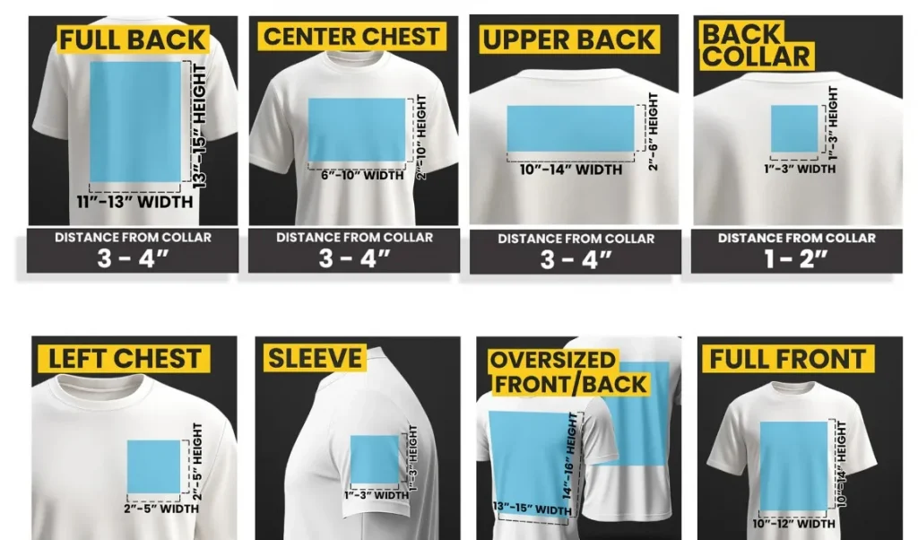 Sizing guidelines for your t-shirt mockup