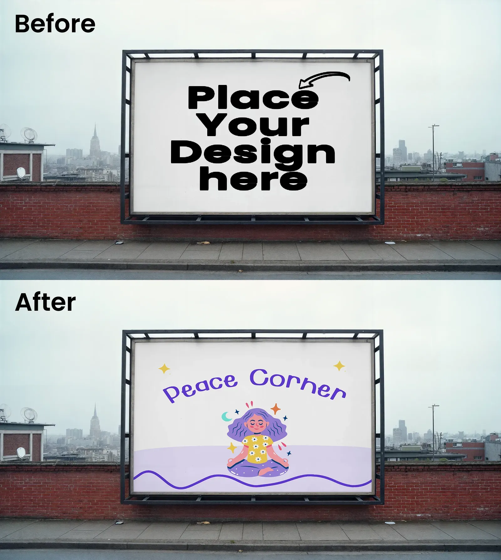 City Skyline Billboard Mockup
