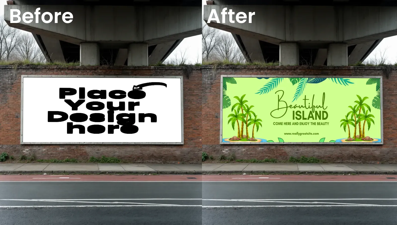 Billboard Mockup under a bridge
