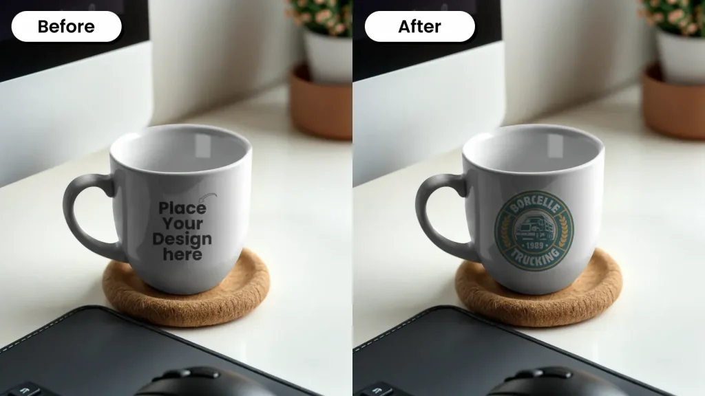 A Mug Mockup In a Work-from-Home Setup