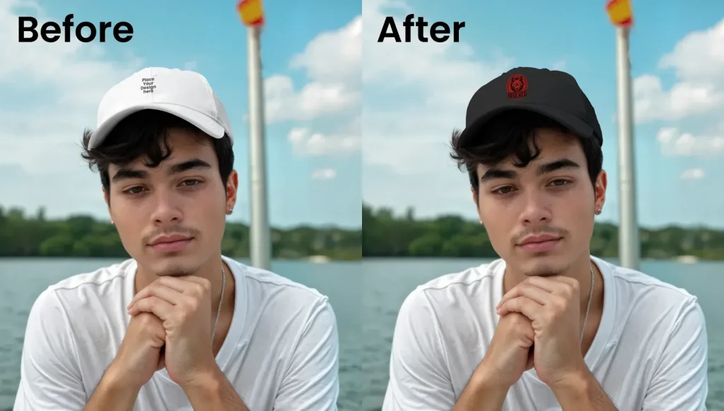 Young man wearing a black cap