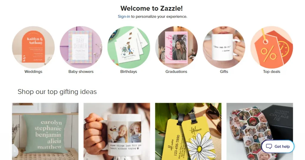 zazzle printify alternative landing page