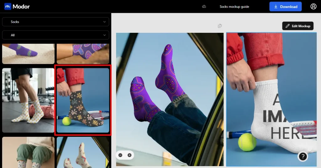 Add another sock mockup to the project