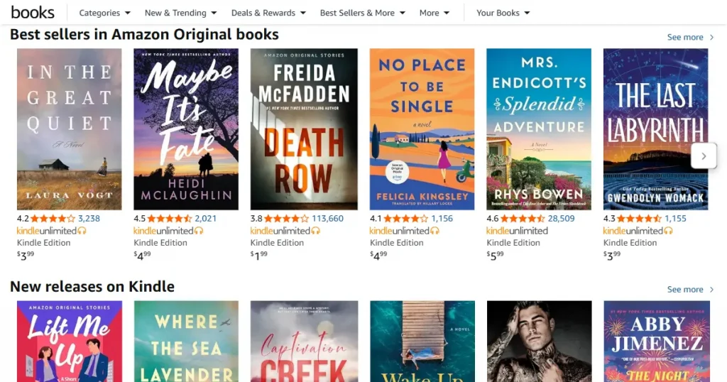 Amazon’s book listing page