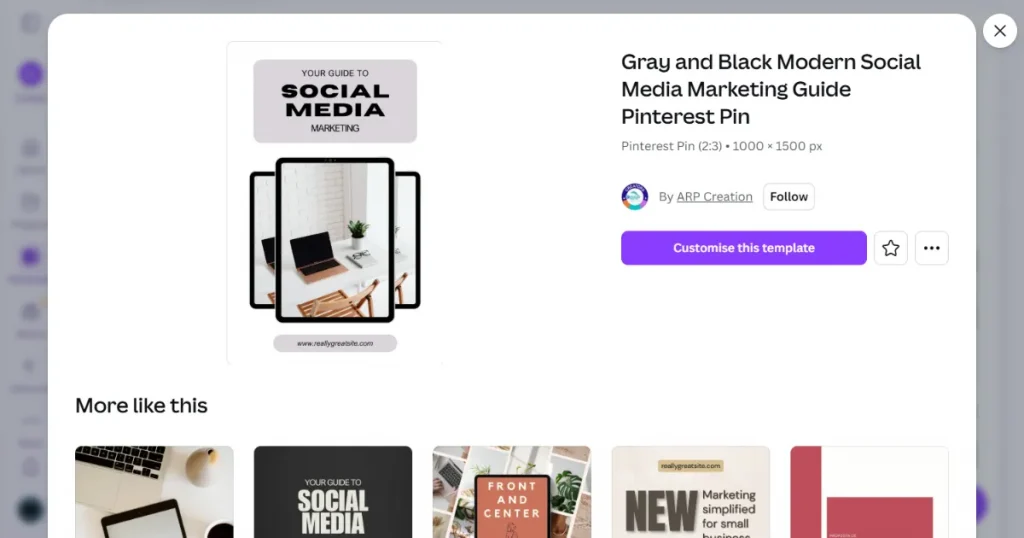Canva's iPad mockup template