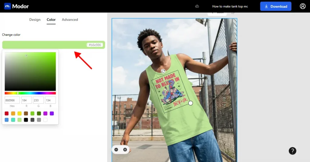 Change the color of a tank top mockup