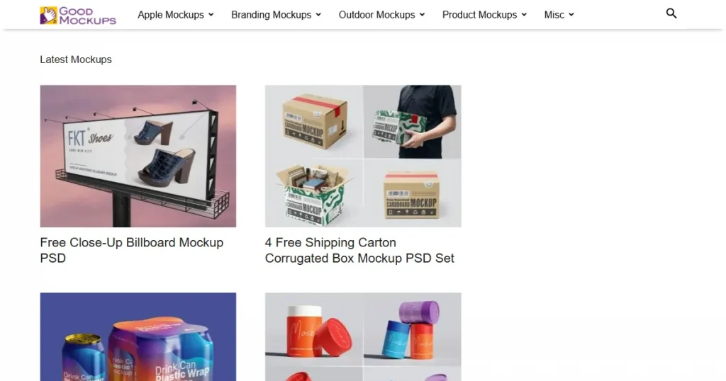 Good Mockups mockup library page