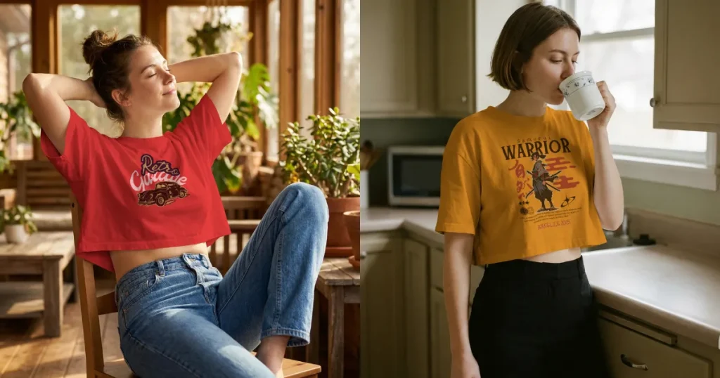 Half-sleeves crop top images
