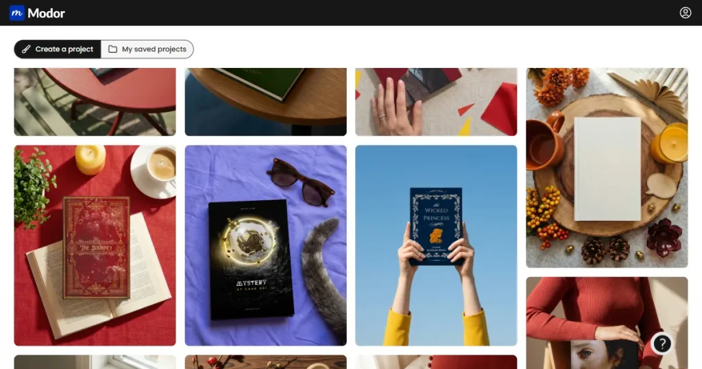 Modor’s book mockup template page