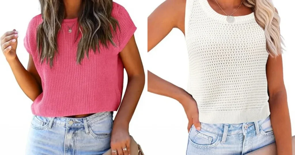 Knitted crop top mockup images