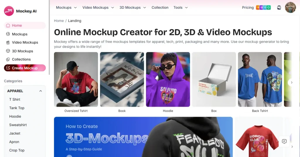 Mockey AI landing page