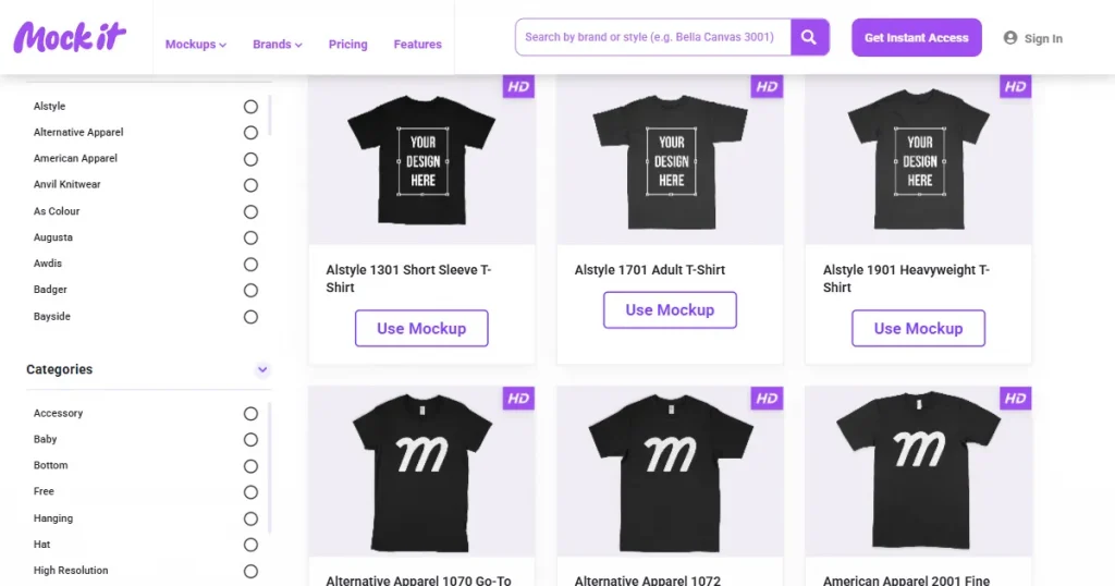 Mockit Tshirt mockup template page