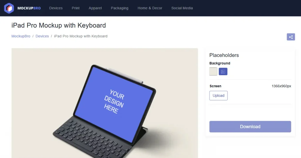 MockupBro iPad mockup template