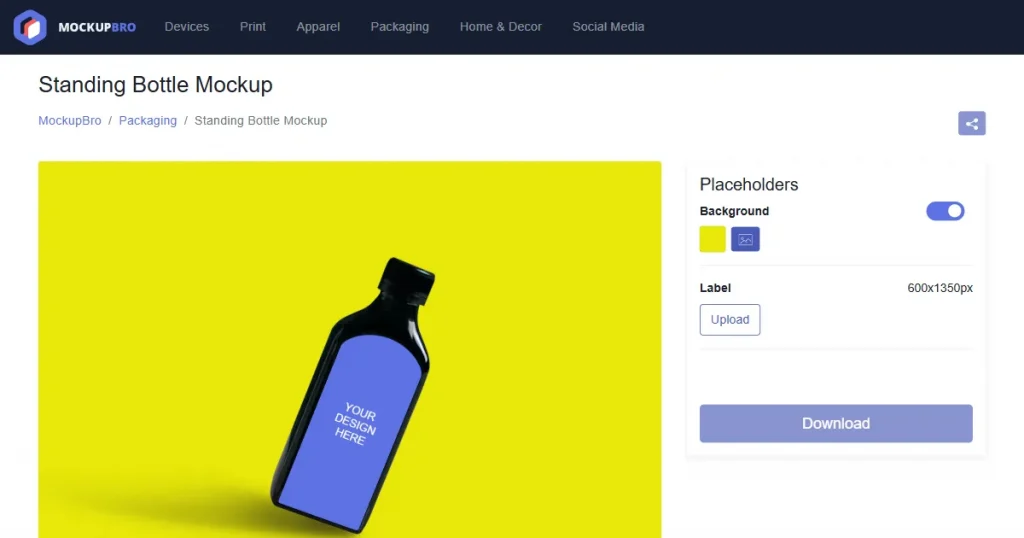 MockupBro mockup editor dashboard