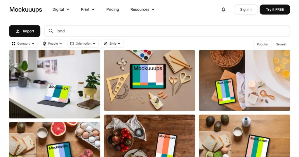 Mockuuuups Studio iPad mockup templates