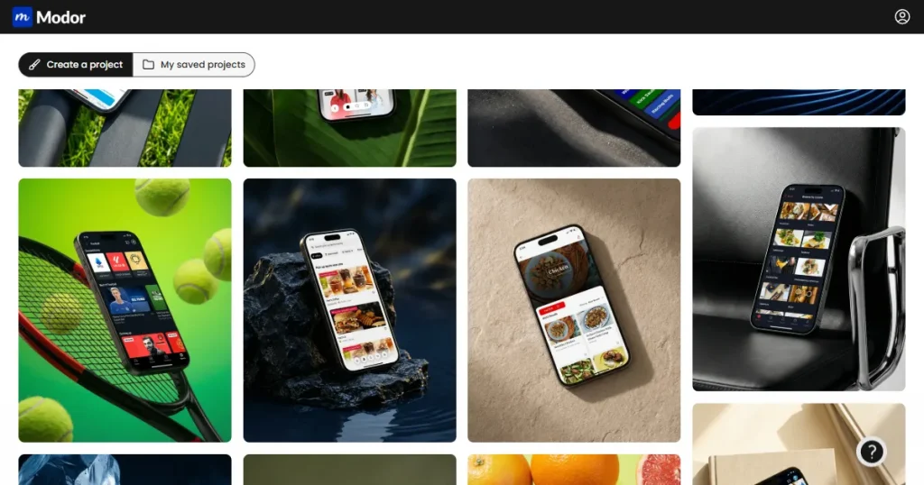 Modor iPhone template library page