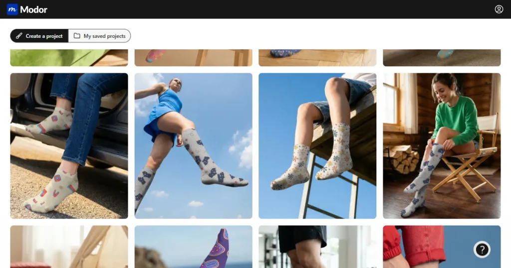 Modor’s socks mockups template page