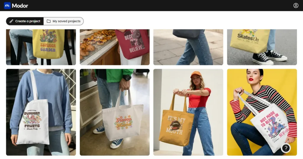 Modor tote bag mockup template page