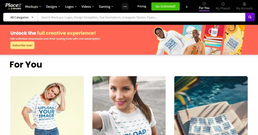 Placeit mockup template page
