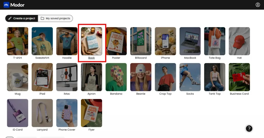 Modor category selection page