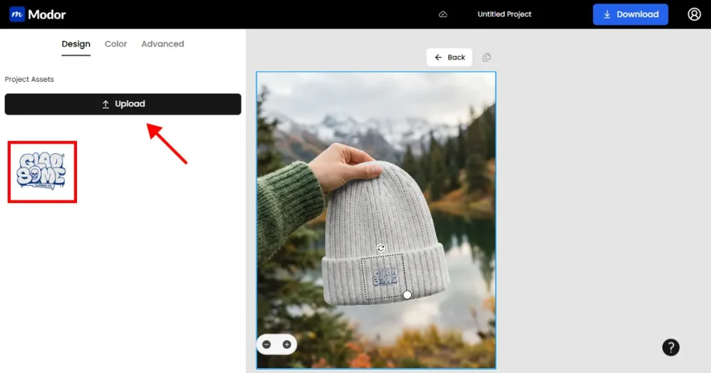 Guide to uploading a design in Modor