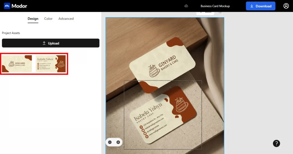 Upload design on the Modor