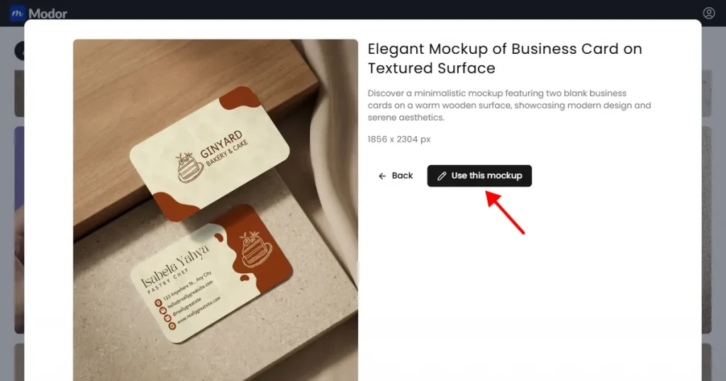 Use this mockup feature on Modor