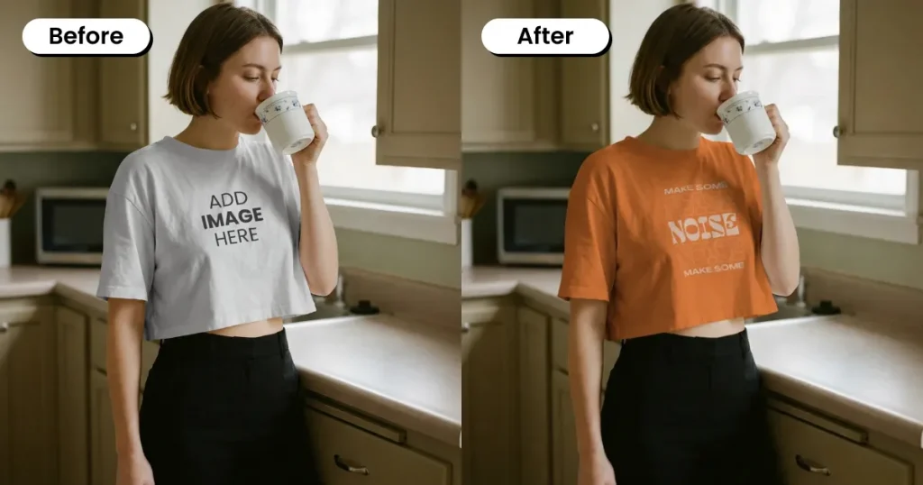Women drinking coffee in a kitchen