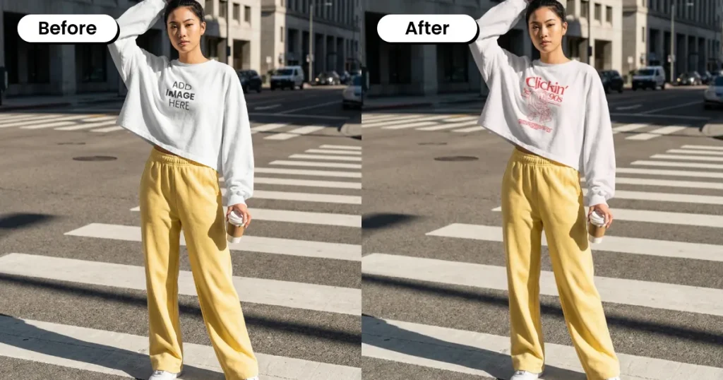 Women posing carefree on the road wearing a crop top
