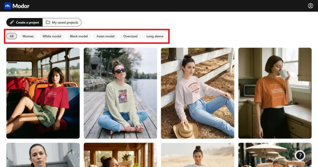 Choose between the type of model or crop top mockup you want